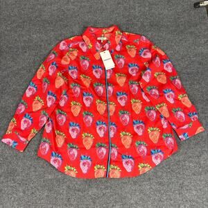 Foxcroft Charlie Plus Strawberry Delight Long Sleeve Shirt NWT Size 16W